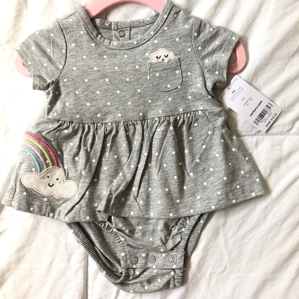 NEW Carter’s Rainbow Skirted Romper 0/3month